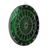 Weelderig bosgroen marmer chic zilver glitters dartbord (Voorkant Links)