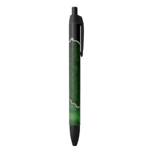 Weelderig bosgroen marmer chic zilver glitters zwarte inkt pen