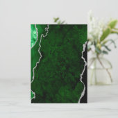 Weelderig bosgroen marmer chic zilveren glitter menu (Staand voorkant)