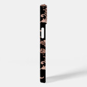 Weelderig botanisch patroon monogram roosgoud zwar Case-Mate iPhone case (Achterkant / Rechts)