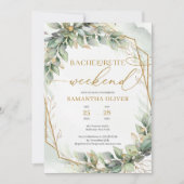 Weelderig eucalyptusgroen Bachelorette Weekend Kaart (Voorkant)