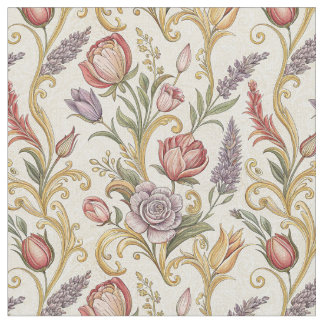 Weelderig Frans Vintage Bloem Motief Kunst Stof