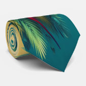 Weelderig gebladerte gevuld met kleine papegaaien stropdas (Opgerold)
