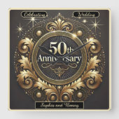 Weelderig Goud: 50ste Jubileum Meesterwerk Vierkante Klok (Voorkant)