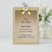 Weelderig Goud & Stijlvolle Edelsteen Bruiloft Save The Date (Staand voorkant)