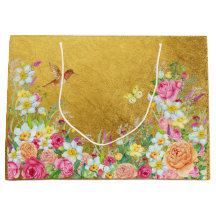 Weelderig gouden bloemenkolf cadeautas
