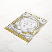 Weelderig gouden bloemenmotief, bruiloft Folie uit Folie Uitnodiging (Gedraaid)