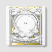 weelderig gouden bloemenmotief, bruiloft gastenboek (Achterkant)