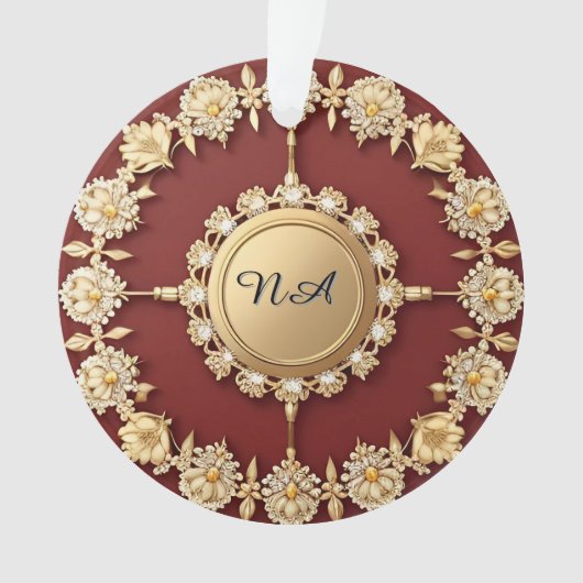 Weelderig Gouden Bloemmotief Ornament (voorkant)
