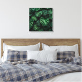 Weelderig groen – Abstracte Monstera Oerwoud Print (Insitu (Slaapkamer))
