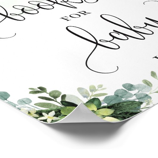 Weelderig groen blad boeken voor babyschild poster (Hoek)