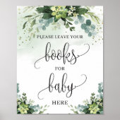 Weelderig groen blad boeken voor babyschild poster (Voorkant)
