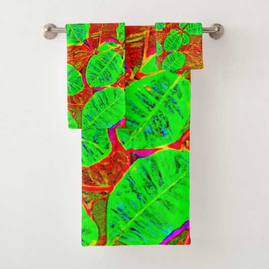 weelderig groen bladpatroon bad handdoek (Insitu)