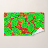 weelderig groen bladpatroon bad handdoek (Handdoek)