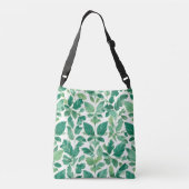 weelderig groen bladpatroon crossbody tas (Achterkant)