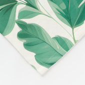 weelderig groen bladpatroon fleece deken (Hoek)