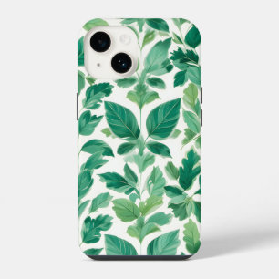 Weelderig groen bladpatroon iPhone 14 hoesje