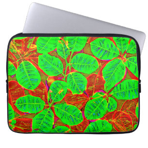 weelderig groen bladpatroon laptop sleeve