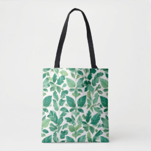 weelderig groen bladpatroon tote bag