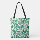 weelderig groen bladpatroon tote bag (Achterkant)