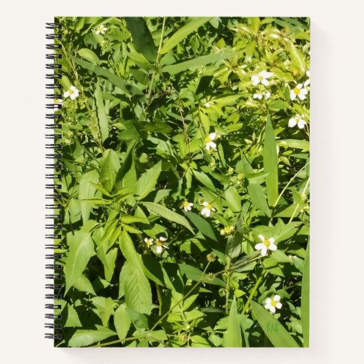 Weelderig groen bloemenspiraal Notitieboek (Voorkant)