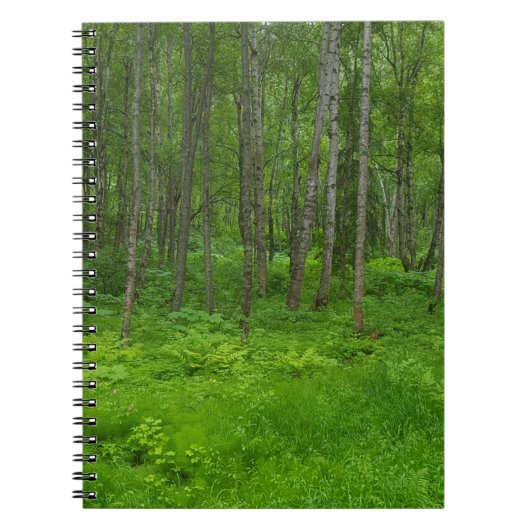 Weelderig groen boslandschap scène notitieboek (Voorkant)