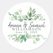 weelderig groen bruiloft gunst sticker