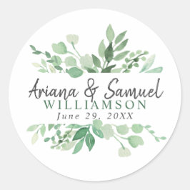 weelderig groen bruiloft gunst sticker