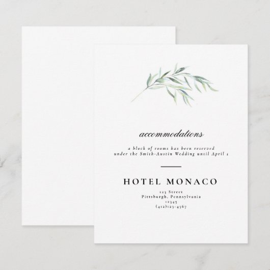 weelderig groen bruiloft hotel Kaart (Voorkant / Achterkant)