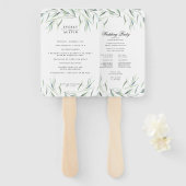 weelderig groen bruiloft programma fan handwaaier (Voorkant en achterkant)