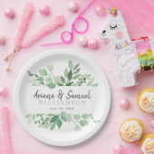 weelderig groen bruiloft receptie Borden Papieren Bordje (Feest)