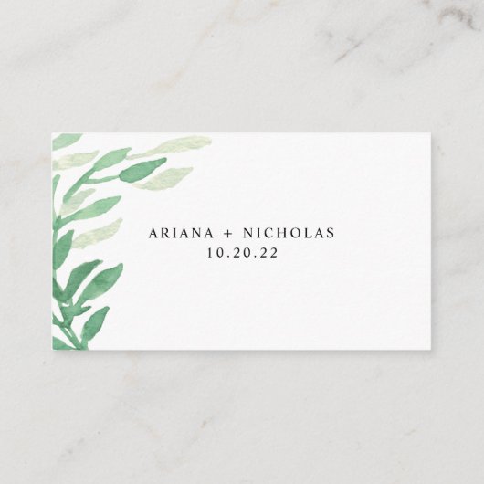 weelderig groen bruiloft register informatiekaartje (Achterkant)