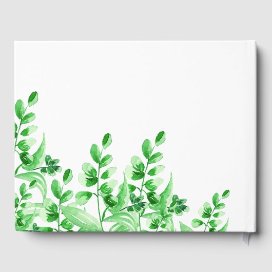 Weelderig groen Elegante kalligrafie script bruilo Gastenboek (Achterkant)