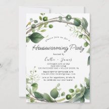 Weelderig Groen en Eucalyptus Housewarming Feest 