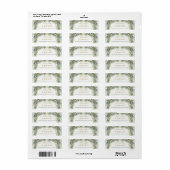 Weelderig groen gebladerte gouden lijst bruiloft etiket (Full Sheet)