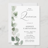 Weelderig groen laat prachtige Quinceanera 15th Kaart (Voorkant)