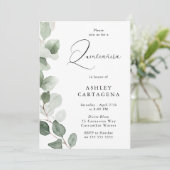 Weelderig groen laat prachtige Quinceanera 15th Kaart (Staand voorkant)