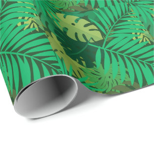 Weelderig groen tropisch jungleblad cadeaupapier