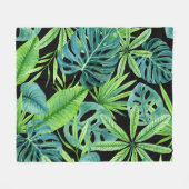 weelderig groen: tropisch Plant Fleece Deken (Voorkant (Horizontaal))