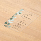 Weelderig groen verlaat moderne Quinceanera Acryl Uitnodigingen (Laagn)