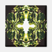 Weelderig groene abstracte acryl verf gietkunst magneet (Voorkant)