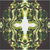 Weelderig groene abstracte acryl vloeibare kunst sticker (Voorkant)