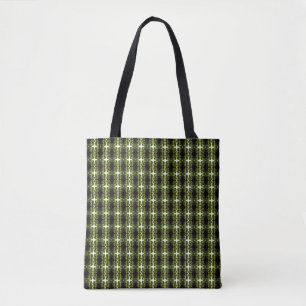 Weelderig groene abstracte acryl vloeistof kunst tote bag