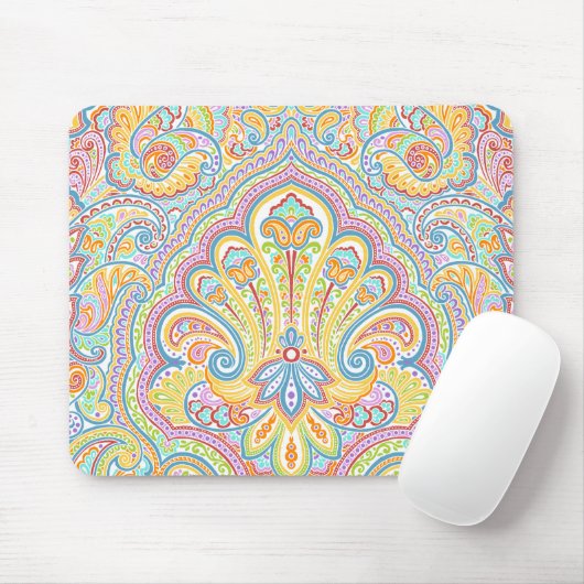 Weelderig handgetekend paisley bloempatroon muismat (Met muis)
