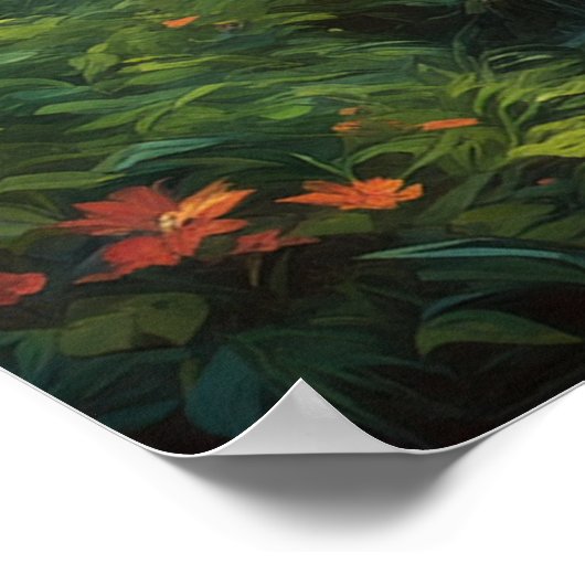 Weelderig hart van het donkere bos poster (Hoek)