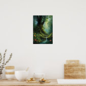 Weelderig hart van het donkere bos poster (Keuken)