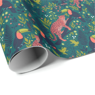 Weelderig Jungle Dierenpatroon Cadeaupapier