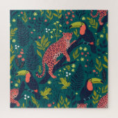 Weelderig Jungle Dierenpatroon Legpuzzel (Verticaal)