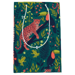 Weelderig Jungle Dierenpatroon Medium Cadeauzakje