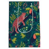 Weelderig Jungle Dierenpatroon Medium Cadeauzakje (Achterkant)